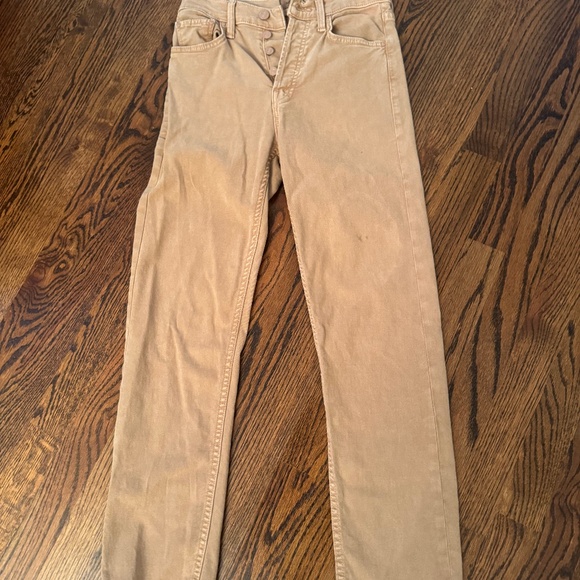 Mother The Rascal High Waist Button Fly Jeans Beige Size 25 - Picture 1 of 3